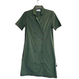 Urban Outfitters Green Shirt Dress Small Double Breasted Button Front